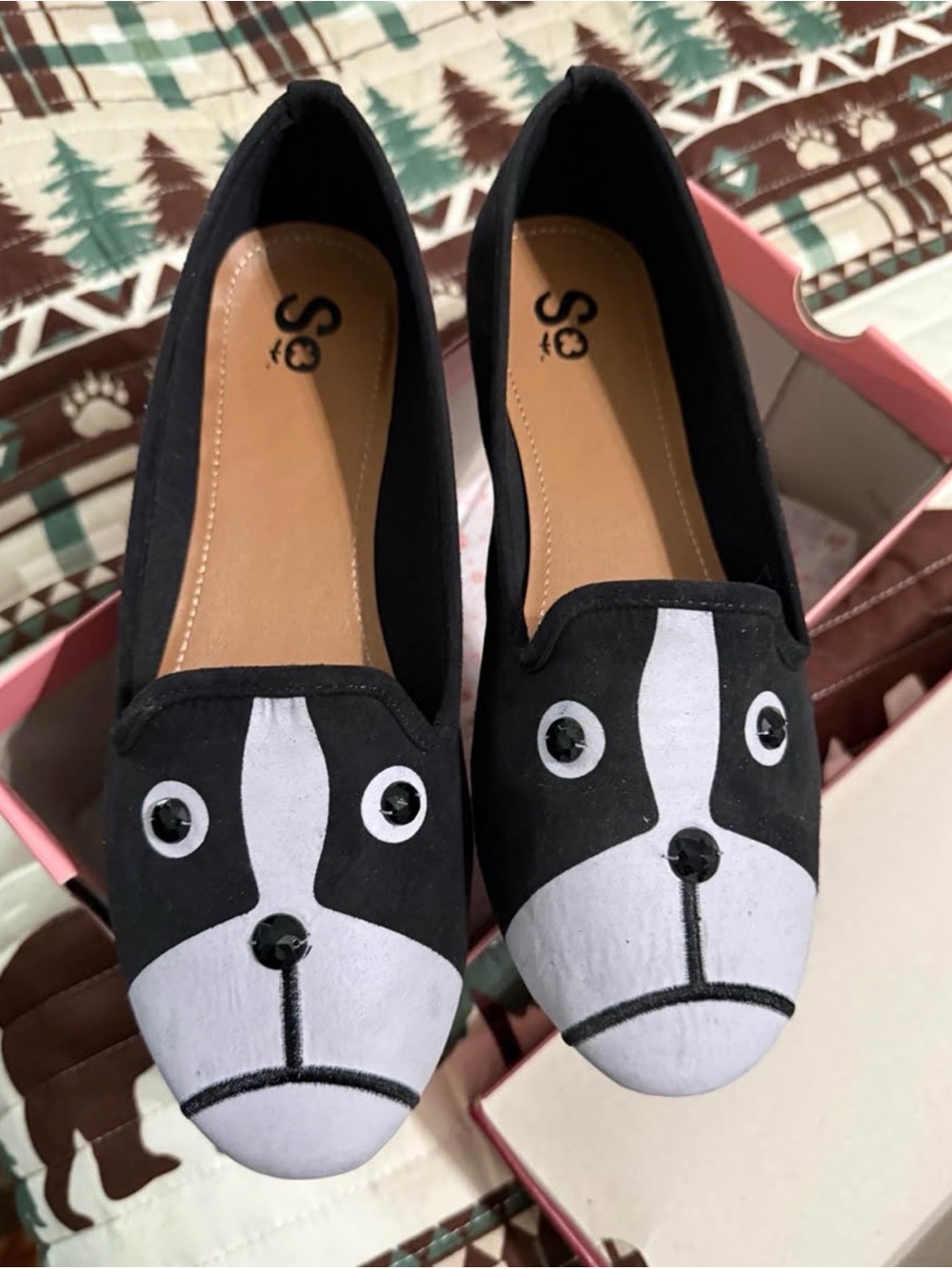 Slip on shoes Boston Terrier NIB